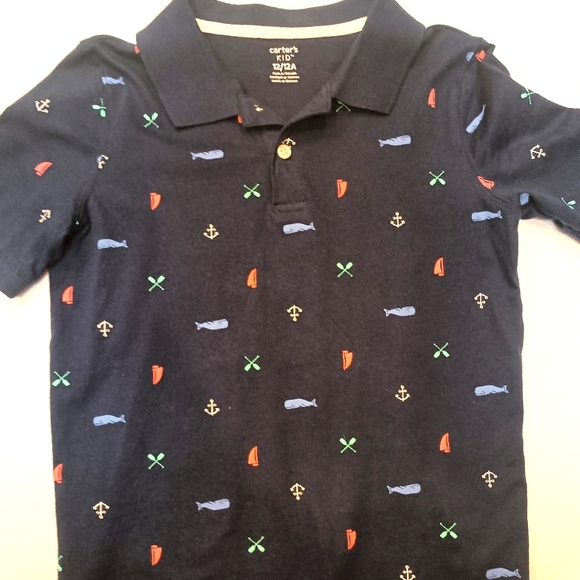 WORN 1X BOYS CARTER'S POLO SHIRT SZ 12 - Picture 1 of 2